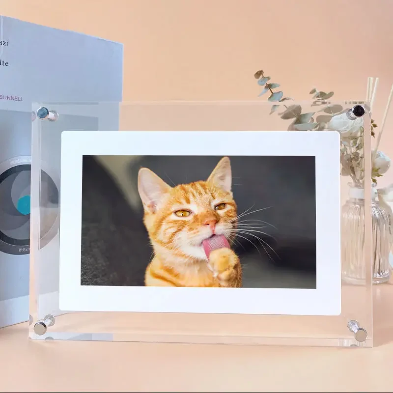 Hot Selling Acrylic Clear Crystal Digital Photo Frame Video Player Led Screen