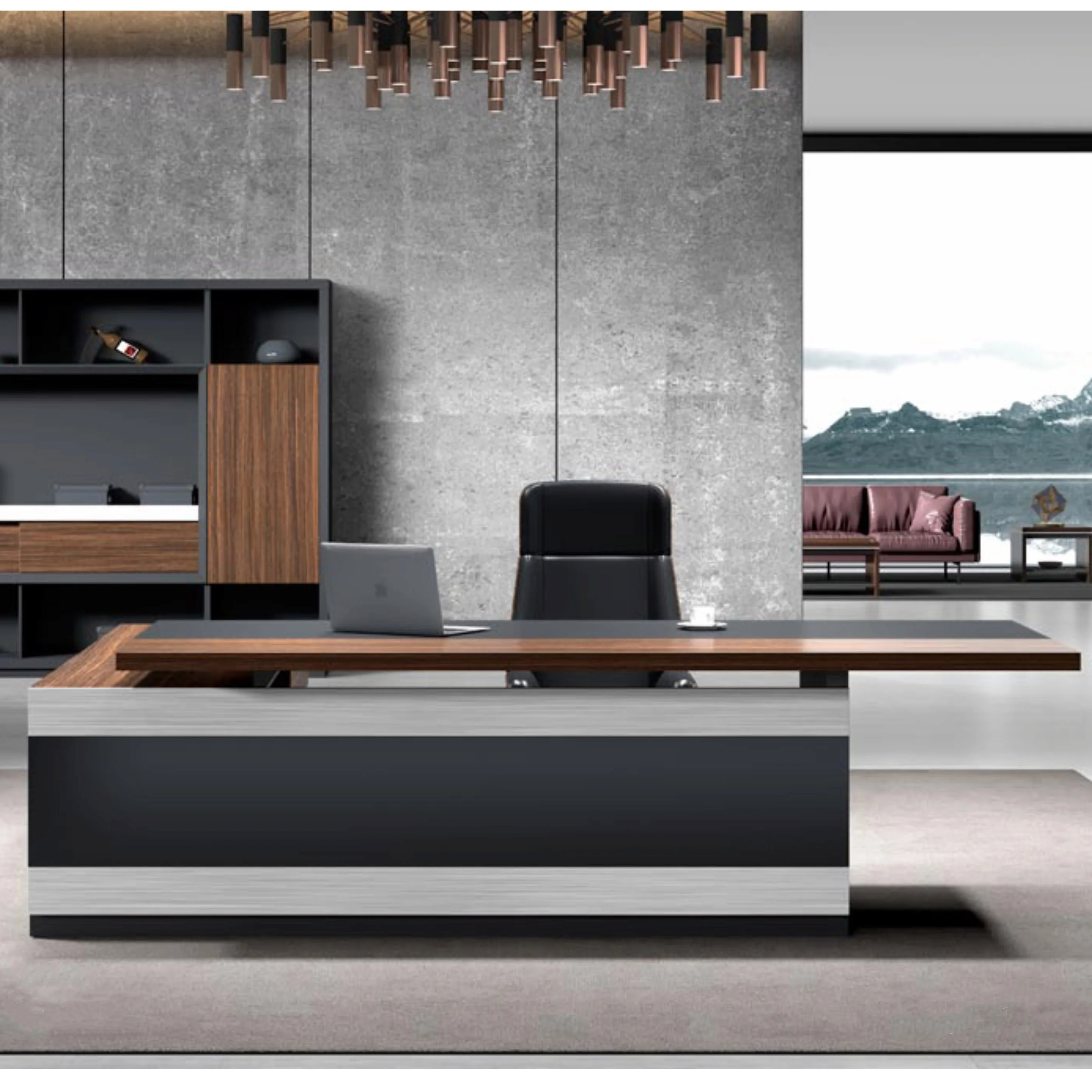 OEM customized green material desk open modular office 1 person staff desks