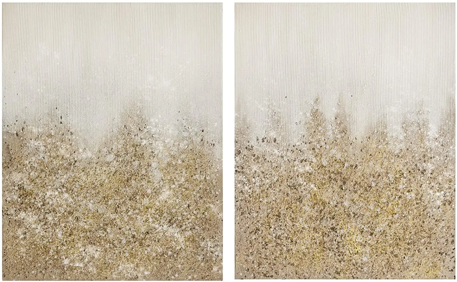 Wall Art Living Room Embellished Hand Metallic Canvas Home Accent Glitter Abstract Bathroom Bedroom Decor Painting