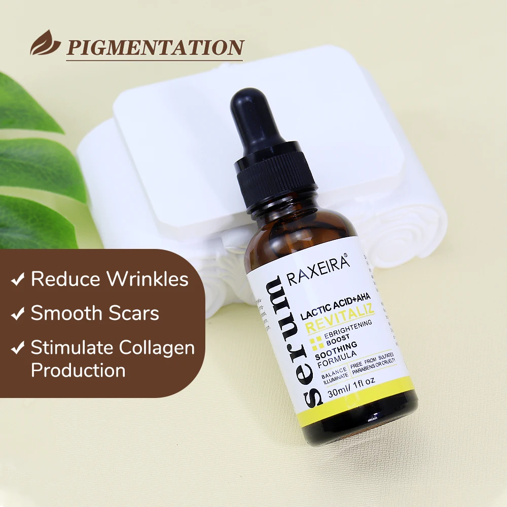 Private Label Soothing Formula Skin Peeling Whitening Glycerin Lactic Acid 7% Revitalize AHA 5% Facial Serum