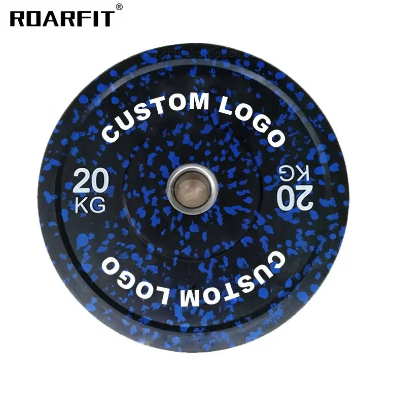 Китай, свободные грузы, 5 кг, 15 кг, 20 кг, 25 кг, 10 фунтов, 25 фунтов, 35 фунтов, 45 фунтов, 55 фунтов, резиновые пластины для поднятия тяжестей, черные с цветными точками