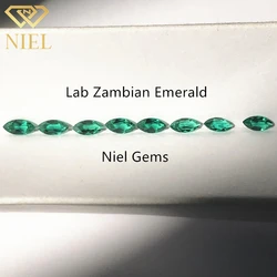 Zambia small gems stone price grown cutting marquise lab created emeralds zambian green emerald gemstone