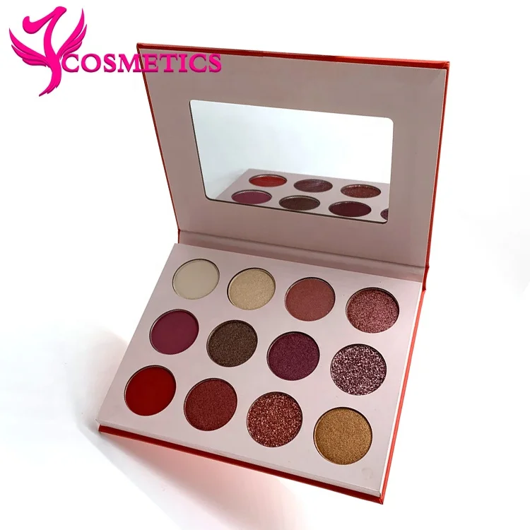 diy eyshadow palette box magnetic in red pink eyeshadow empty palette private label
