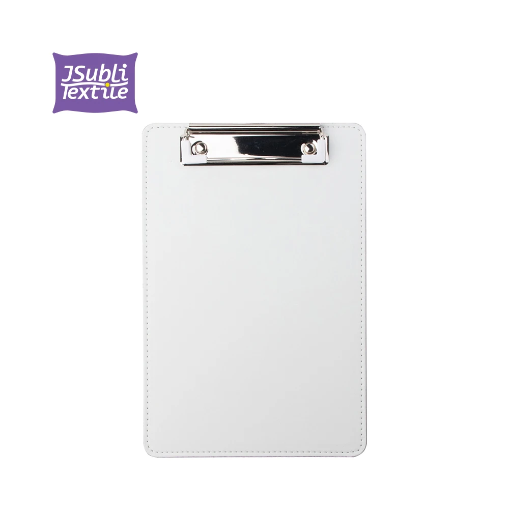 Оптовая продажа, индивидуальные сублимационные заготовки Bestsub, Размер A5, белая папка для документов из искусственной кожи с металлическим зажимом