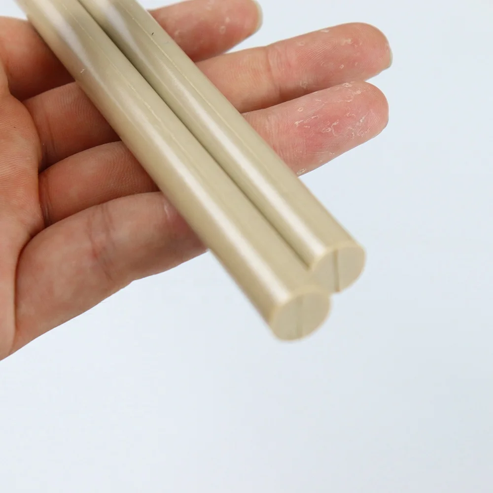 CNC Machining Natural Glass Fiber Filler Reinforced Custom Plastic Rod PPS Rod Bar PEEK Material Rod