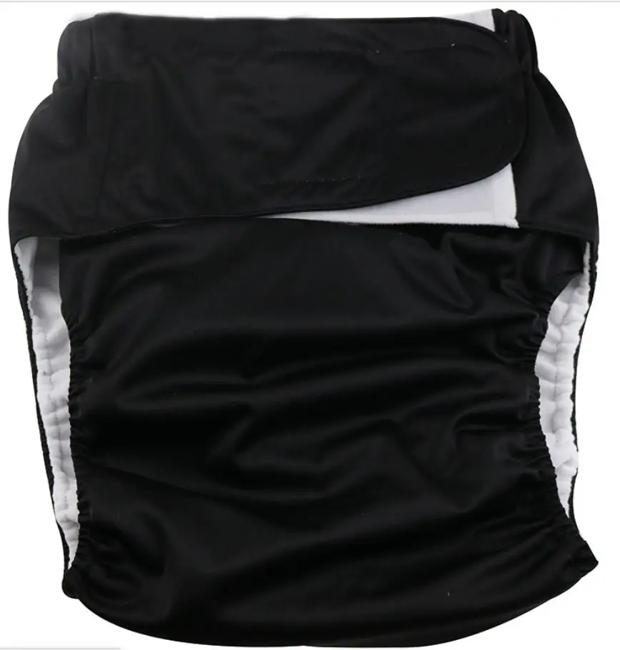 Black Adult Diapers Cloth Diapers for Adult Reusable Adult Diapers Washable Cotton Printed Soft Breathable Leak Guard