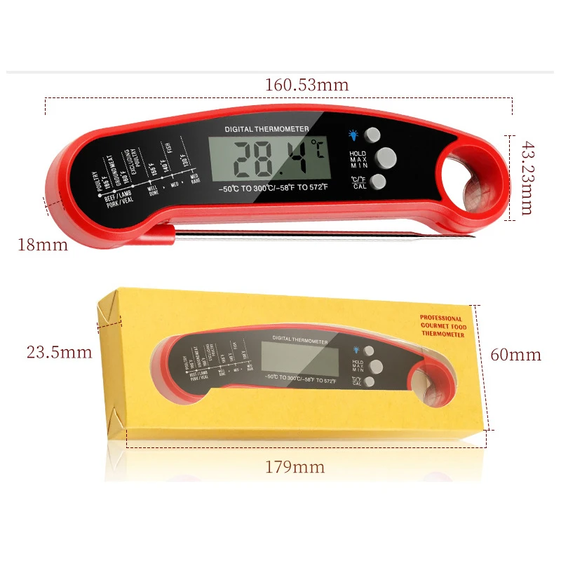 Waterproof Ip67 meat thermometer turkey best digital meat thermometer for Food milk meat grilling