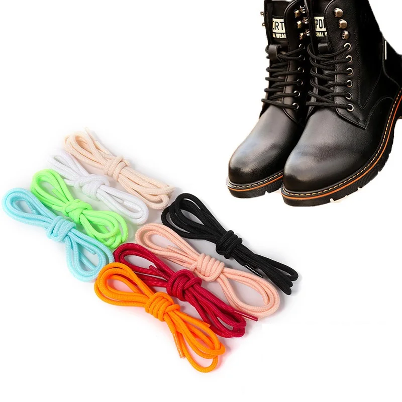 Supply boots use classic design braided shoelaces 4mm round polyester rope shoe laces round