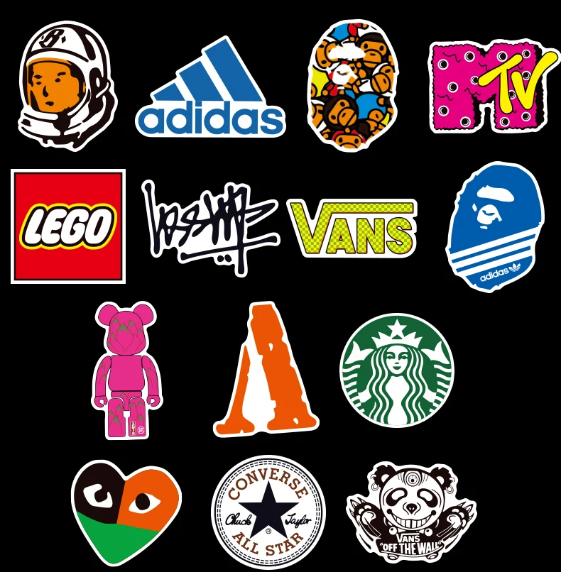 2020 модный бренд граффити ПВХ самокат автомобиль чемодан бутылка для воды блокнот холодильник наклейки Пользовательские DIY наклейки водонепроницаемый w