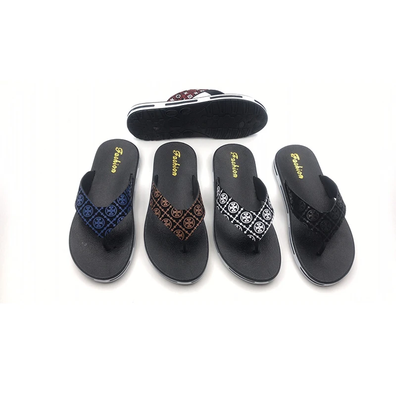 Daily use new fashion designer slippers flat outdoor beach slippers flip flop man shoe