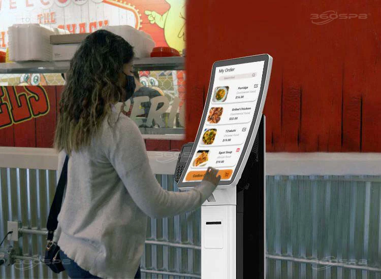 360SPB credit card kiosk self ordering touch screen kiosk in restaurant