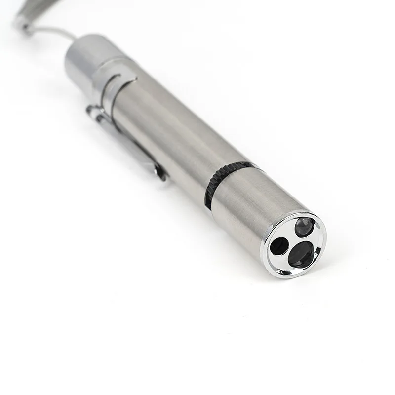 
Amazon hot-selling pet cat interactive toy stainless steel USB charging multi-pattern cat laser toy 