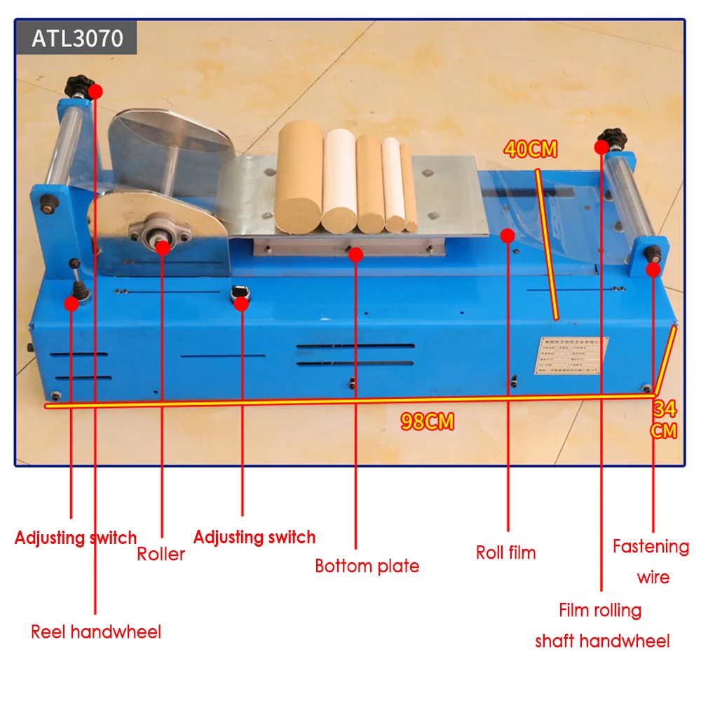 ATL3070 Medium Roll Cigar Machine Corn Husk Filter Tips Roll Semi-Automatic Electric Cigarette Rolling Machine