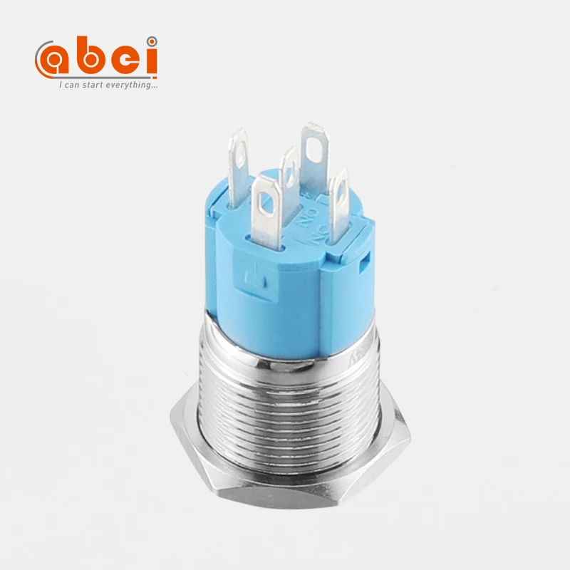 
ABEI 16mm Flat Ring With light led 6V waterproof metal switches button for doorbell momentary push button switch 