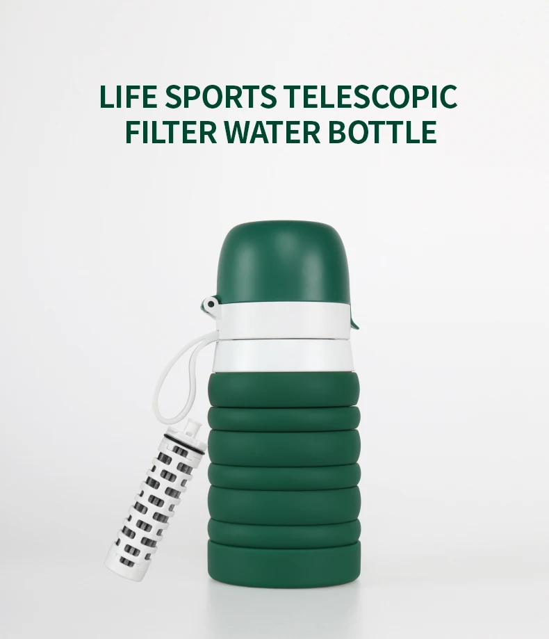 Collapsible Water Bottles Silicone Foldable Water Bottles for Travel Gym Hiking Camping Leak-proof Portable Sports Water Bottle