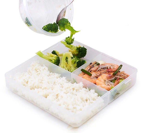 High Quality Microwaveable Plastic Box Single Layer Lunch Box Transparent Practical Lunch Box