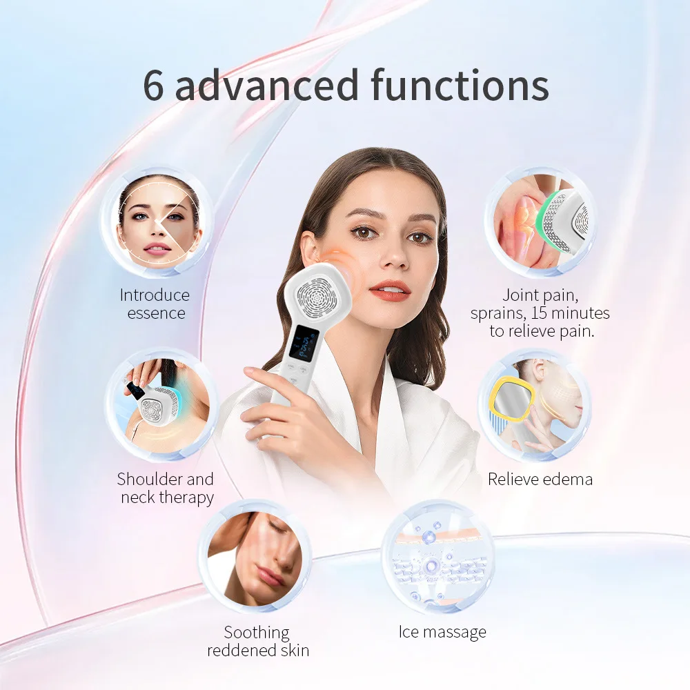 2025 facial home devices trending Large Ice-Hammer Facial Beauty Instrument Device Cold Hot Face lifting face massager