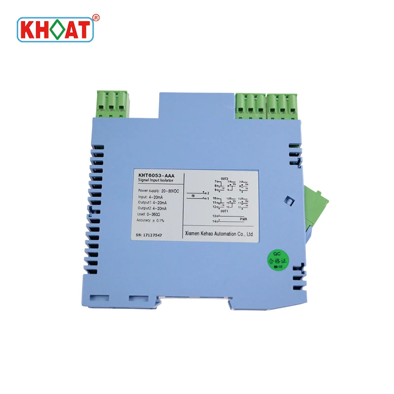  KHT6054-AAA Стандартный двойной 4-20ma аналоговый входной сигнал изолятор с 0.1% высокой