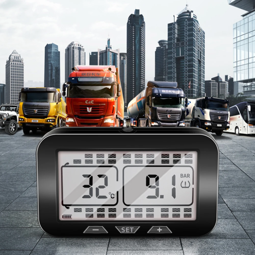 Supplier Wholesale Auto Truck TPMS Wireless Tire Pressure Monitoring System with 6 external sensors can match up to 22 tyres