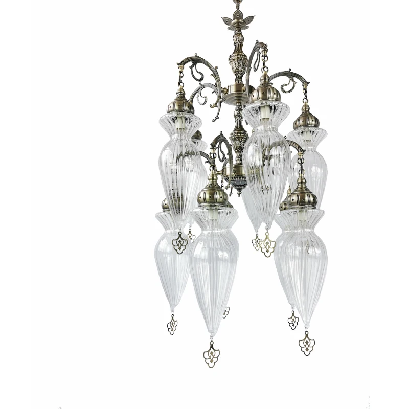 Dubai characteristic villa duplex building stairwell empty hotel restaurant coffee shop homestay handmade glass chandeliers