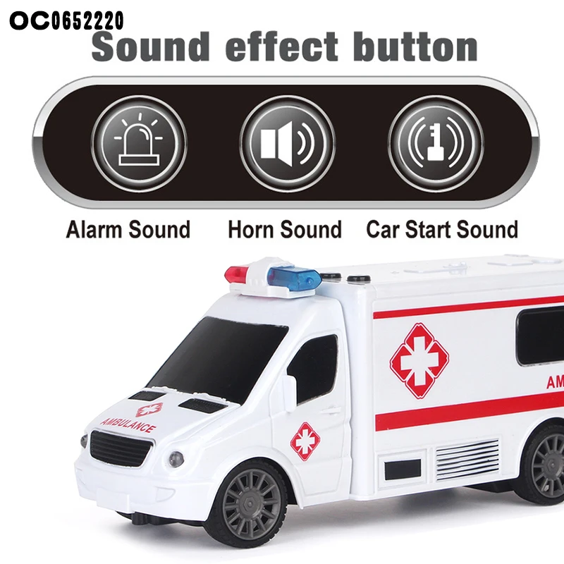 1:18 4CH Truck plastic remote control ambulance car toy with light music
