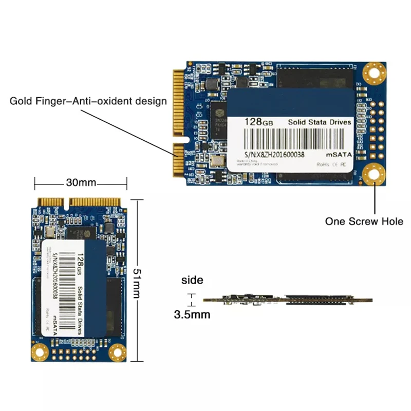 MSATA SSD 1TB 512GB 256GB 128GB SSD Msata Internal SSD 128 gb drive solid state hard drive for mini pc
