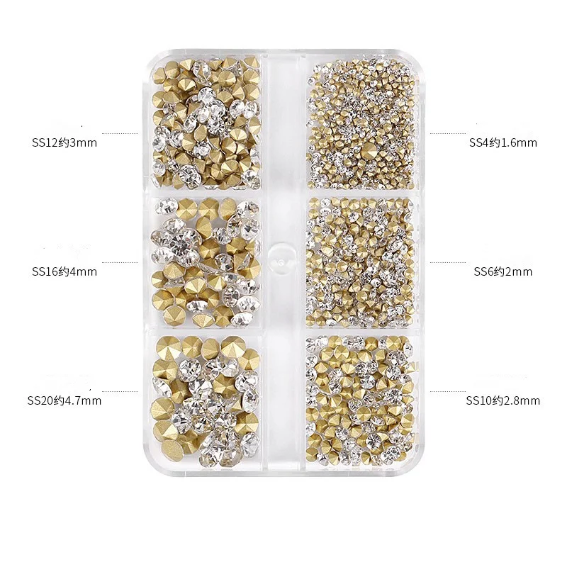 RU 3D DIY Nail with Super Sparkling Colored Diamond ABS Plastic and Glass Material Packed in Boxes and Bags