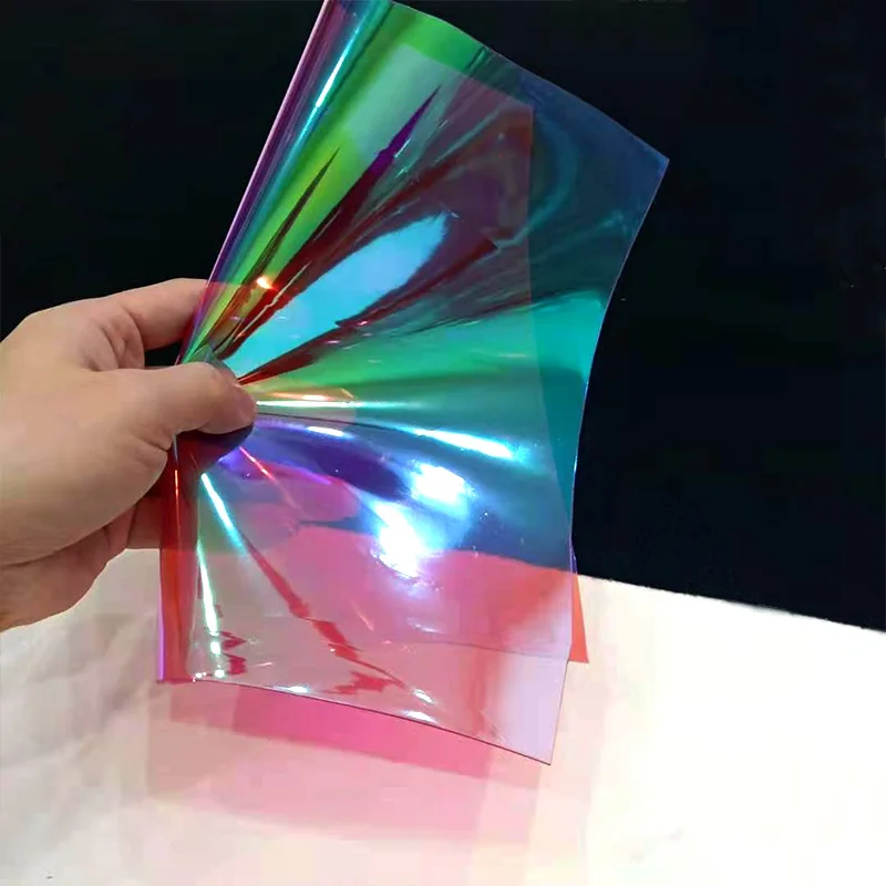 PVC Iridescent Dichroic Book Cover Material Soft Glitter Film