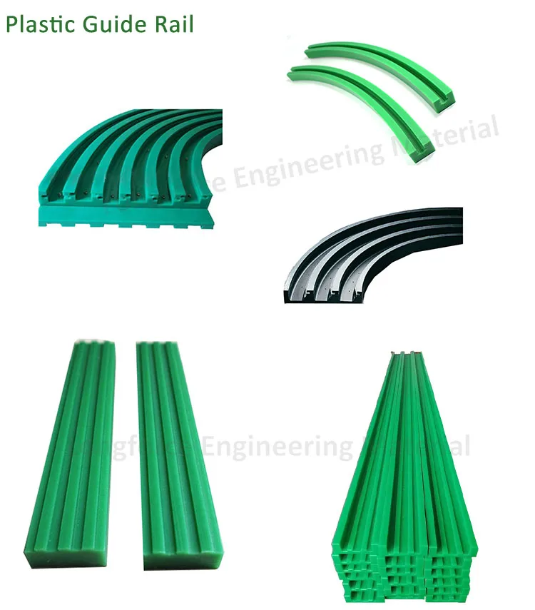 Custom CNC Linear Plastic Sliding Guide Rail / UHMWPE Sliding Conveyor Rails Chain Roller Guide