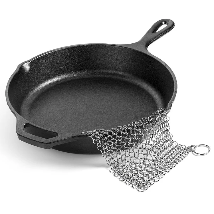 Скребок chainmail из нержавеющей стали пищевого класса 304, чугунный очиститель из нержавеющей стали, металлическое кольцо, сетка из проволоки, кухонная утварь