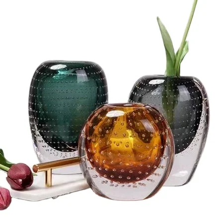 Europe murano hand blown art glass vase decoration