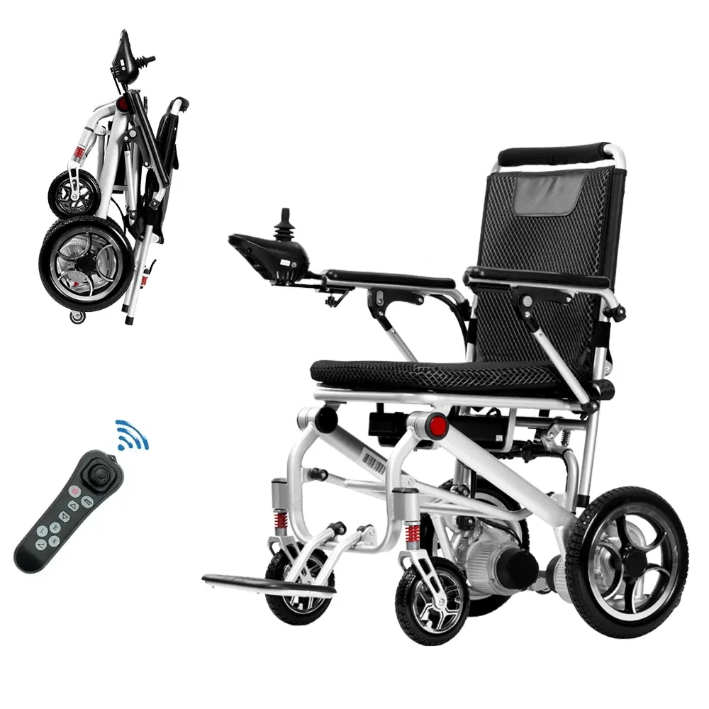 Remote Control Lightweight Folding Portable Travel Cheap Ultra Light Electric  Aluminum Wheelchair For Adults