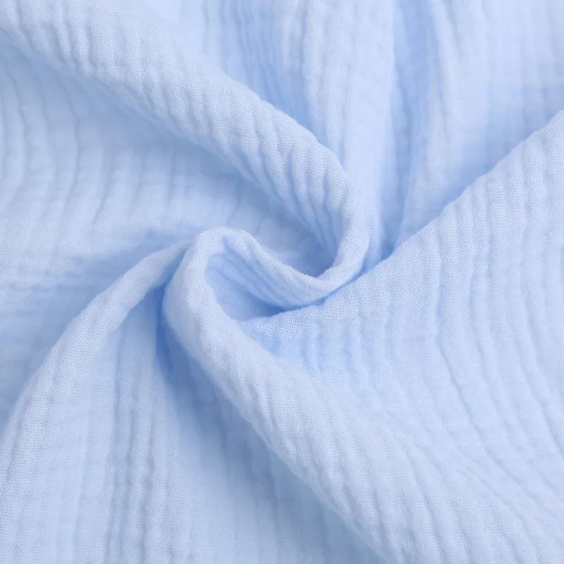 Wholesale Solid Woven Double Gauze Fabric 100% Cotton Muslin Fabric For Baby Swaddle Blankets