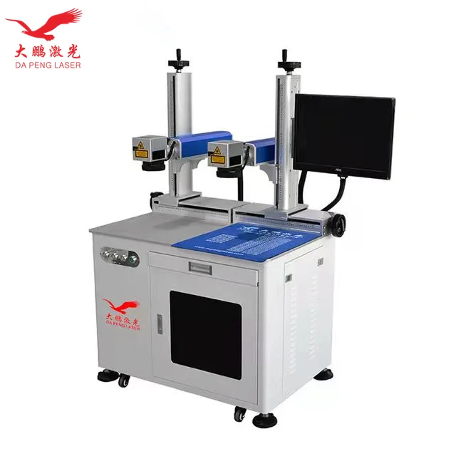2 in 1 Desktop Max Raycus 2 Axis 20w 30w 50w Double Red Lights Galvo Scanner Kit Fiber Laser Machine Marking Engraver