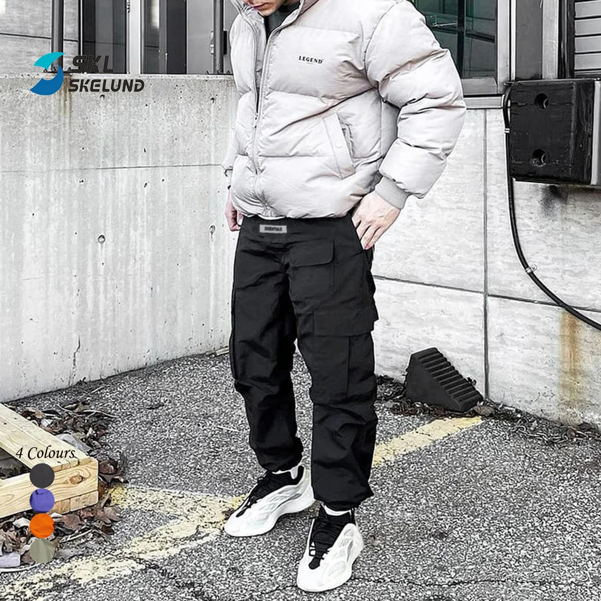 Multi Color Cargo Pants Men Jogger Pants Casual Sportswear Sweat gym Stacked Joggers Pants With Side Pockets