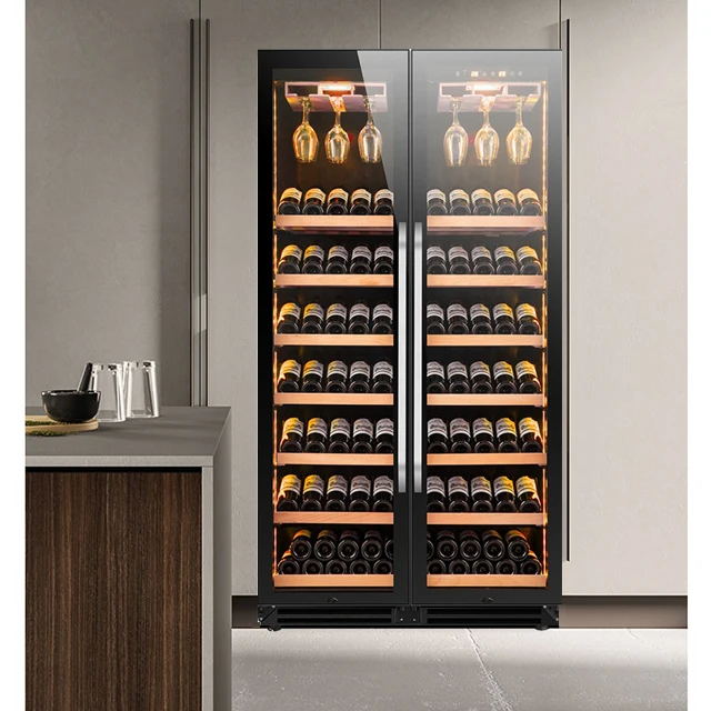 JiuFu black wine glass rack cabinet furniture wine cellar glass luxury wine bar cabinet for home