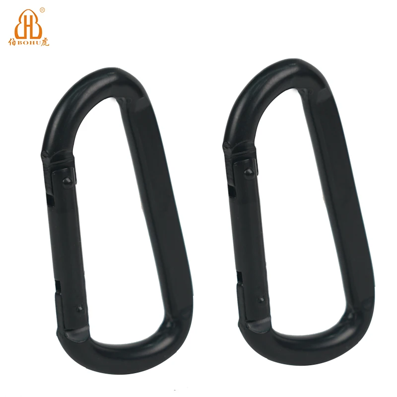 Черный металлический D-образный стальной карабин для электрофореза BOHU