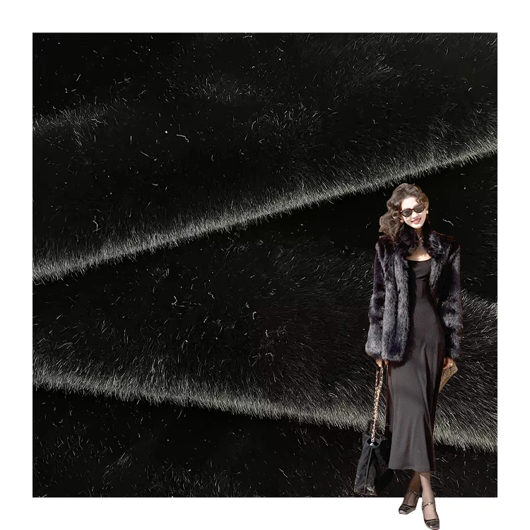 100% Polyester Soft Faux Fur Heavy Weight Long Pile Luxury PU Bonded Mink Fox Fabric For Garment
