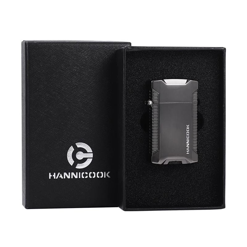 Wholesale Windproof Lighter Inflatable 2 Jet Blue Flame Gift Box Safe And Durable Custom Logo Smoking Accessories