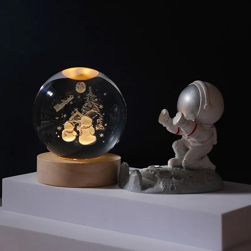 Художественный хрустальный шар стеклянный 3d светодиодный ночник основание солнечной системы планета СФЕРА ХРУСТАЛЬНЫЙ ШАР