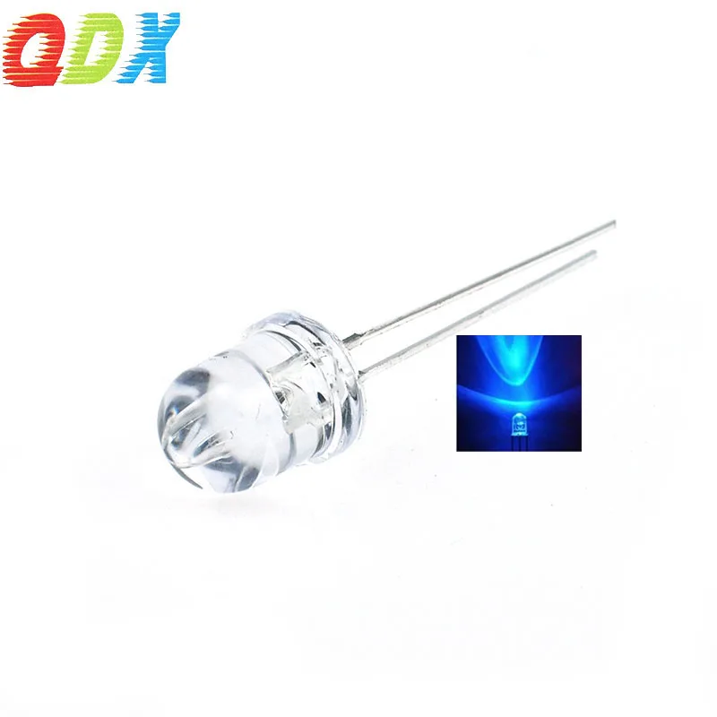 Manufacturer customized LED modules Water clear  8mm blue diffused super bright led diode round in-line lamp beads high qual