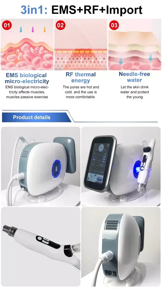 Mesotherapy Injection No Needle Painless RF+EMS Vacuum for Skin Lifting Whitening Mesoporation Meso Gun Machine