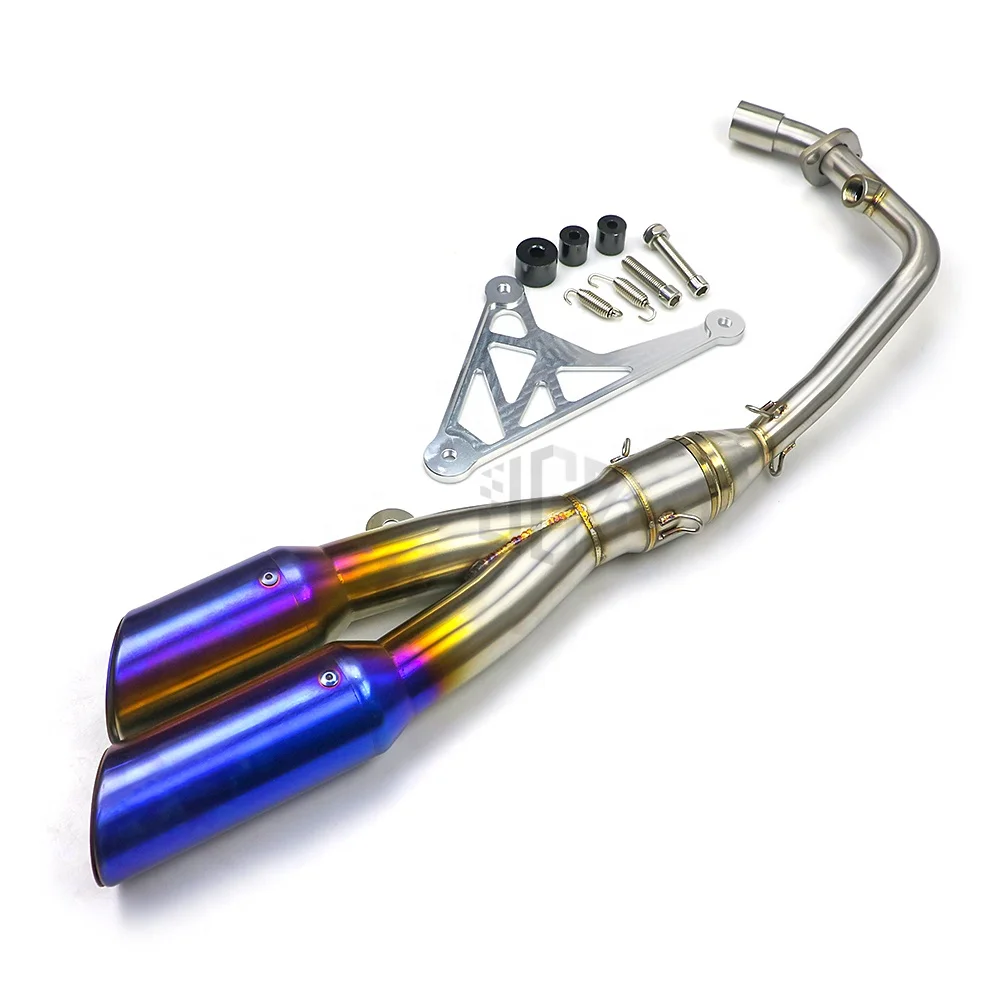 Motorcycle Front Rear Stainless Steel Exhaust Pipe Muffler Escape Slip-on Line Pipe For Vespa Sprint Primavera 150 All Years