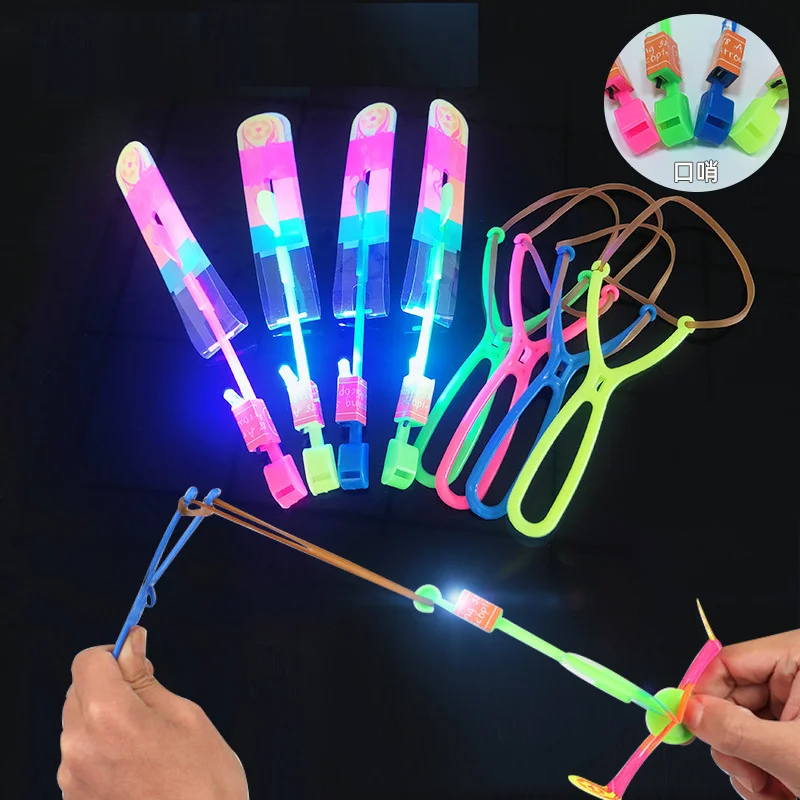 Светящиеся в темноте летающие стрелы, детские игрушки, товары для дня рождения, рождественские подарки, светящиеся светодиодные фонари, Рогатка