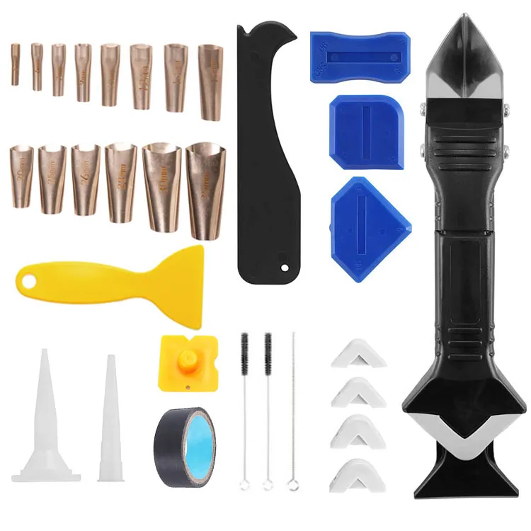 32 PCS set of Caulking tools 3 in 1 metal spatula seaming scraper seams sealant treatment For the Kitchen and Bathroom