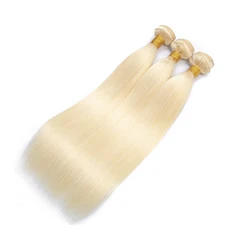 Wholesale Brazilian 10A Grade Straight Body wave Mink Raw Virgin 613 Human Blonde Hair Bundles With Closure Vendor