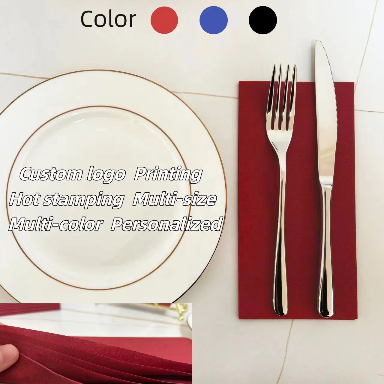 Disposable Color Paper Napkins Airlaid Dinner Napkins Linen Feel Napkins for Wedding Hotel Party Restaurant