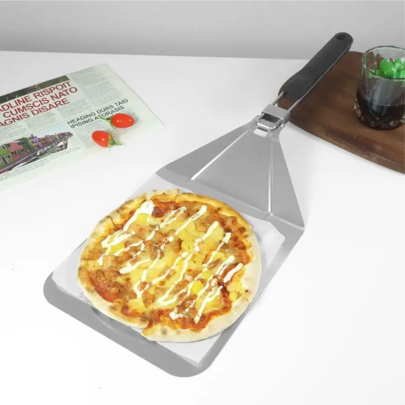 Best Selling Kitchen Accessories Stainless Steel Perforated Pizza Peel Shovel With Collapsible Handle