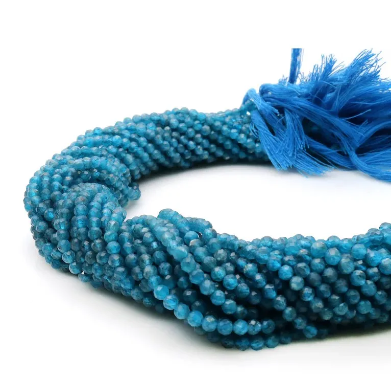 Neon Apatite 3 mm Faceted Gemstone Beads Rondelle Strands Wholesale Price