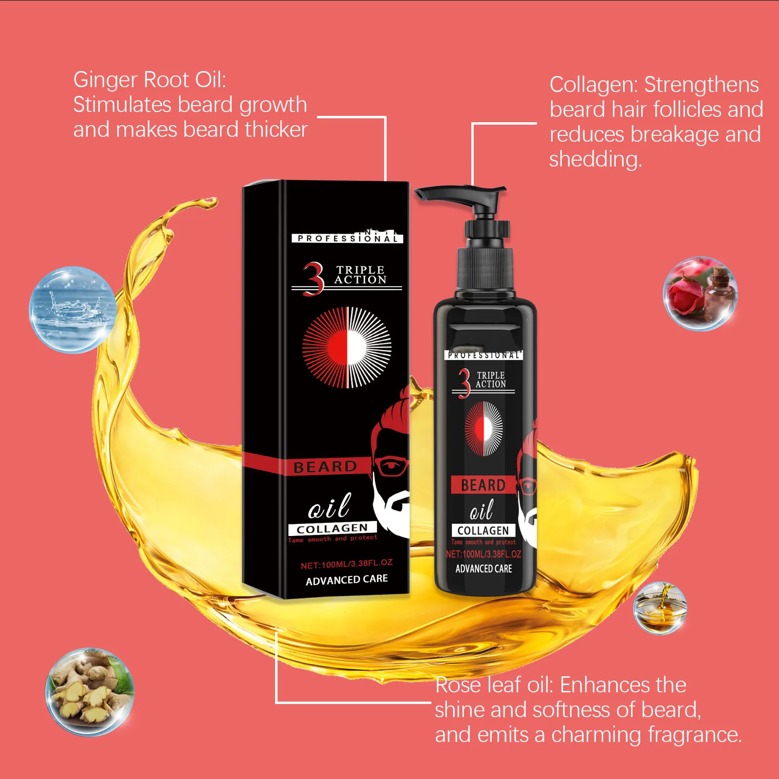 Beard Oil Hair Growth OEM Beard Oil Wholesale Private Label Organic Natural Unisex Pure Essential Oil